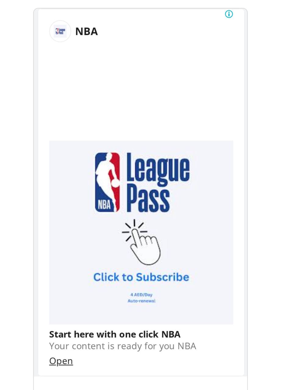 NBA League Pass One-Click Subscription Creative